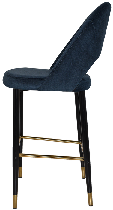 Stool Chevron 750 Metal Black Brass - Regis Navy