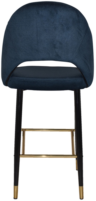 Stool Chevron 750 Metal Black Brass - Regis Navy