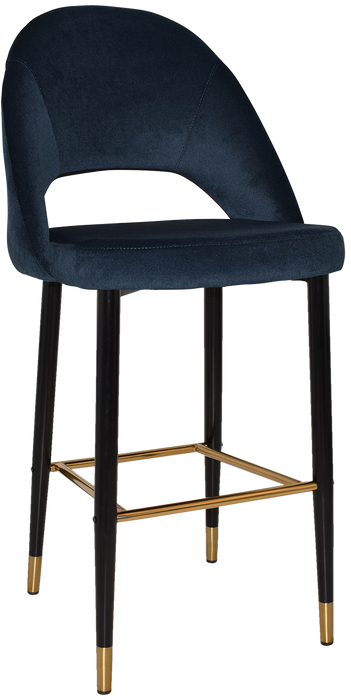 Stool Chevron 750 Metal Black Brass - Regis Navy