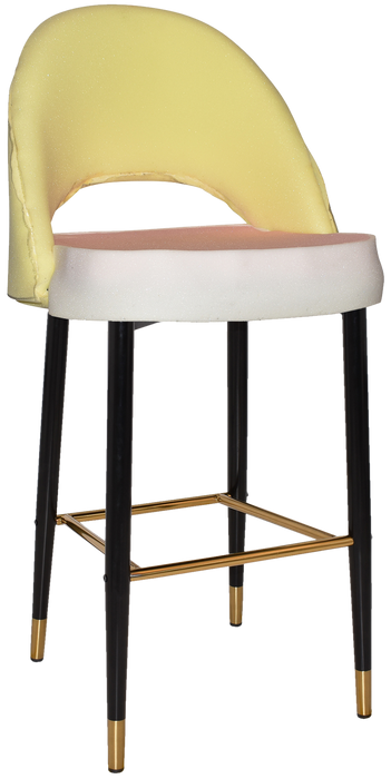 Stool Chevron 750 Metal Black Brass - Unupholstered