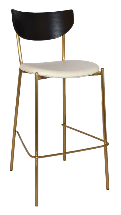 Stool Marco Brass - Black - Unupholstered