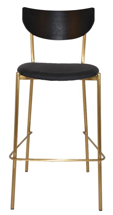 Stool Marco Brass - Black - Vinyl Black