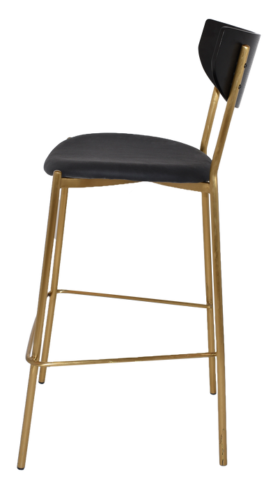 Stool Marco Brass - Black - Vinyl Black