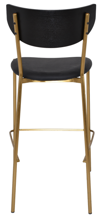 Stool Marco Brass - Black - Vinyl Black