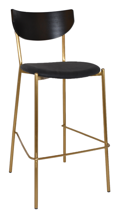 Stool Marco Brass - Black - Vinyl Black