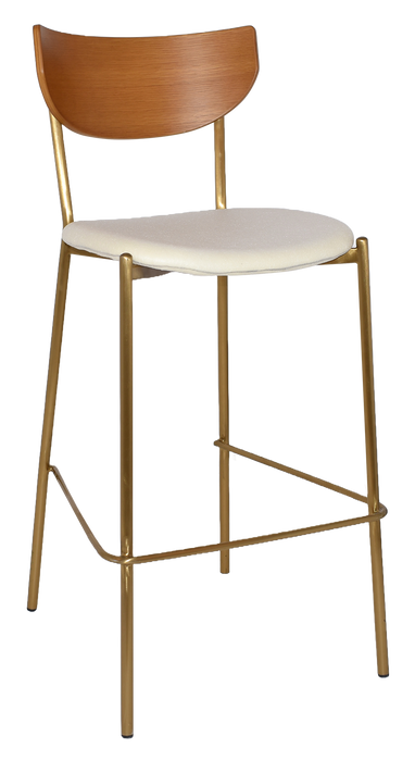 Stool Marco Brass - Light Oak - Unupholstered