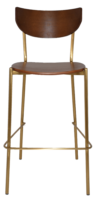 Stool Marco Brass - Light Walnut