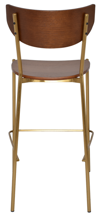 Stool Marco Brass - Light Walnut