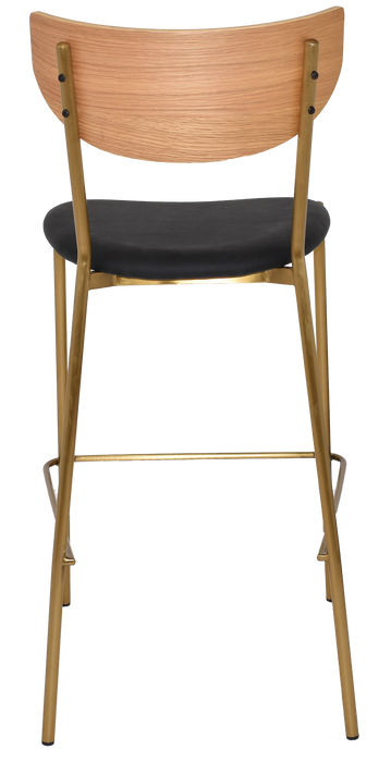 Stool Marco Brass - Natural - Vinyl Black