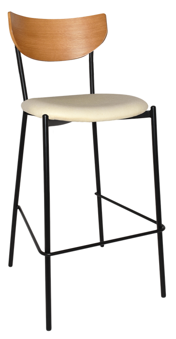 Stool Marco Black - Light Oak - Unupholstered