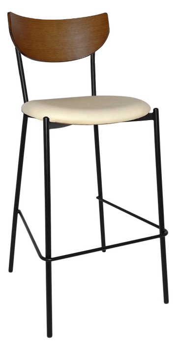 Stool Marco Black - Light Walnut - Unupholstered