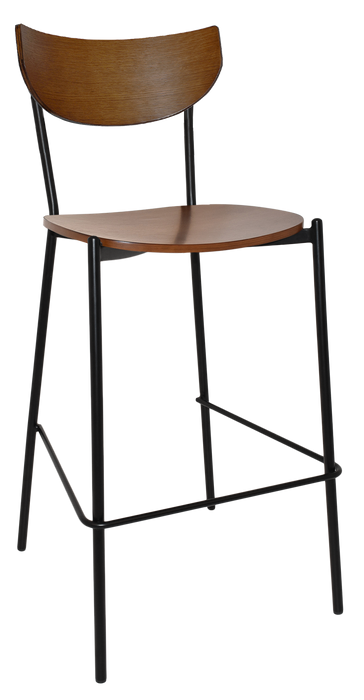 Stool Marco Black - Light Walnut