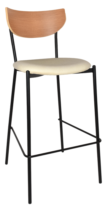 Stool Marco Black - Natural - Unupholstered