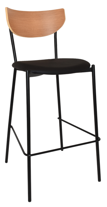 Stool Marco Black - Natural - Vinyl Black