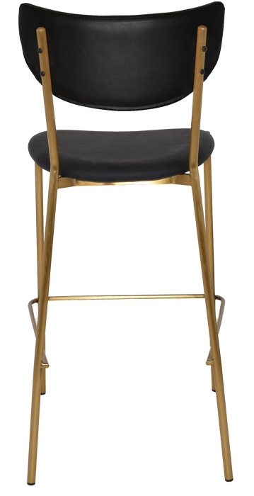 Stool Marco Brass - Vinyl Black (Back & Seat)