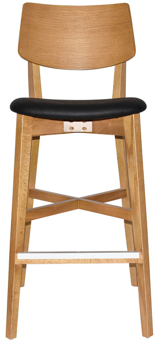 Stool Phoenix Light Oak - Vinyl Black