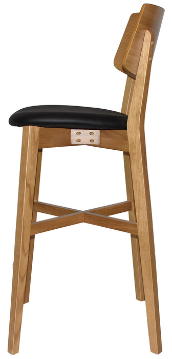 Stool Phoenix Light Oak - Vinyl Black