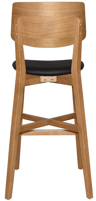 Stool Phoenix Light Oak - Vinyl Black