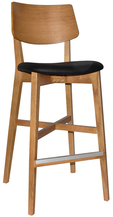 Stool Phoenix Light Oak - Vinyl Black