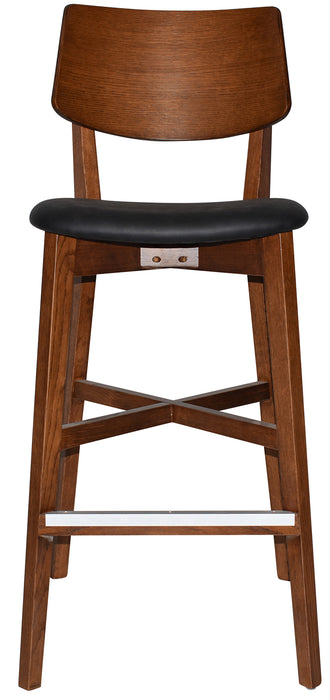 Stool Phoenix Light Walnut - Vinyl Black