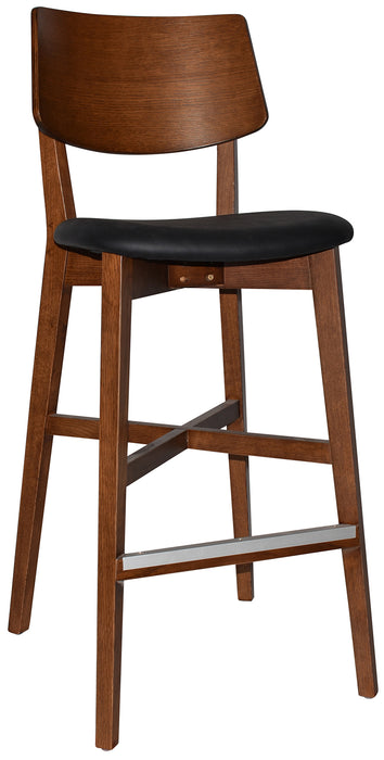 Stool Phoenix Light Walnut - Vinyl Black