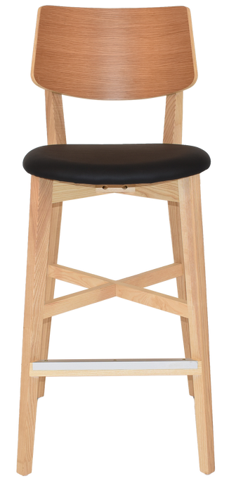 Stool Phoenix Natural - Vinyl Black