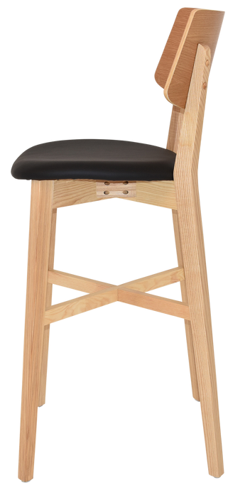 Stool Phoenix Natural - Vinyl Black