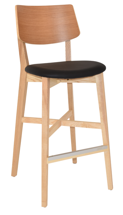 Stool Phoenix Natural - Vinyl Black