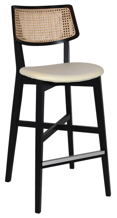 Stool Phoenix Rattan Black - Unupholstered