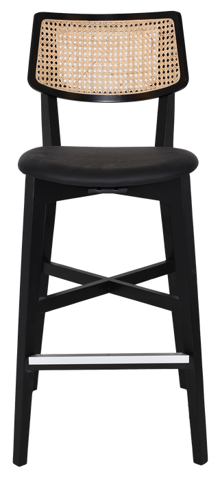 Stool Phoenix Rattan Black - Vinyl Black