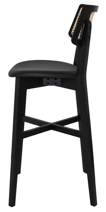 Stool Phoenix Rattan Black - Vinyl Black