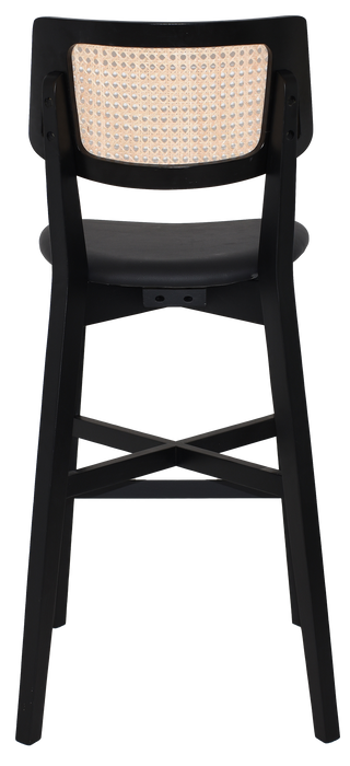 Stool Phoenix Rattan Black - Vinyl Black