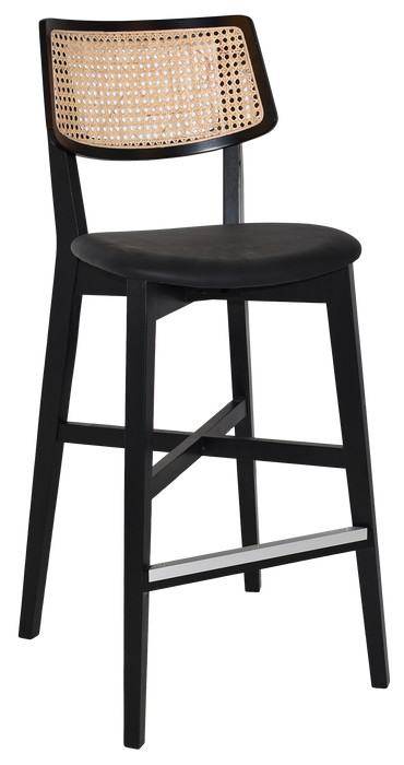 Stool Phoenix Rattan Black - Vinyl Black