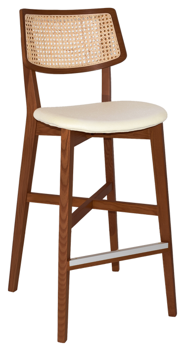 Stool Phoenix Rattan Light Walnut - Unupholstered