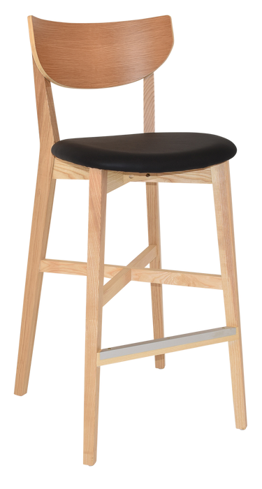 Stool Rialto Natural - Vinyl Black