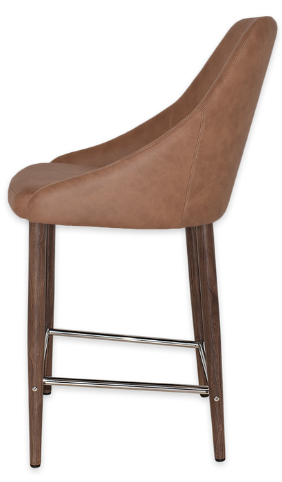 Stool Stockholm Side 650 Metal Light Walnut