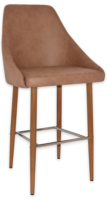 Stool Stockholm Side 750 Metal Light Oak