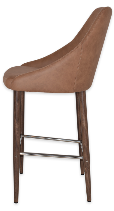 Stool Stockholm Side 750 Metal Light Walnut