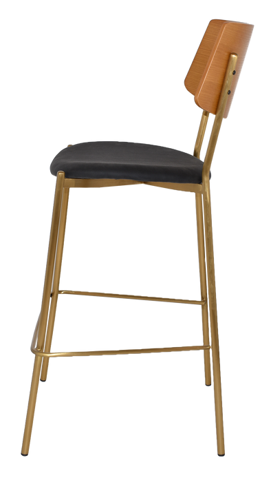 Stool Texas Brass - Light Oak - Vinyl Black