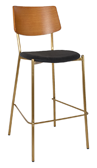 Stool Texas Brass - Light Oak - Vinyl Black