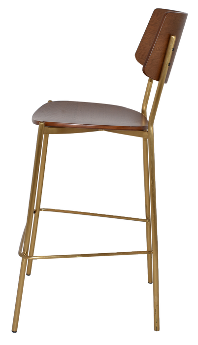 Stool Texas Brass - Light Walnut