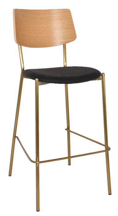 Stool Texas Brass - Natural - Vinyl Black