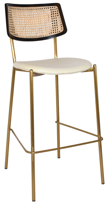 Stool Texas Brass - Rattan Black - Unupholstered