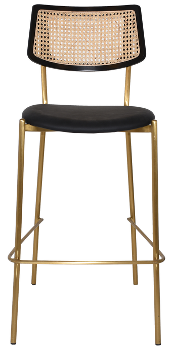 Stool Texas Brass - Rattan Black - Vinyl Black