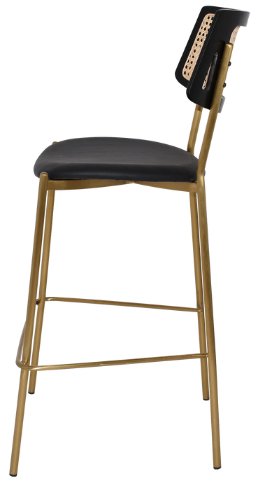 Stool Texas Brass - Rattan Black - Vinyl Black