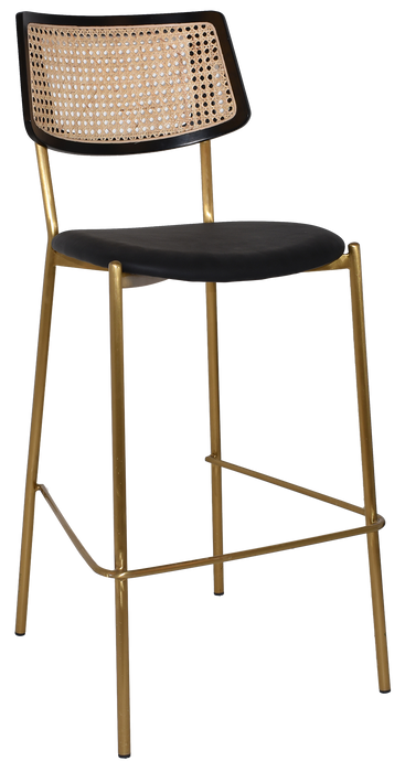 Stool Texas Brass - Rattan Black - Vinyl Black