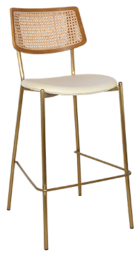 Stool Texas Brass - Rattan Light Oak - Unupholstered