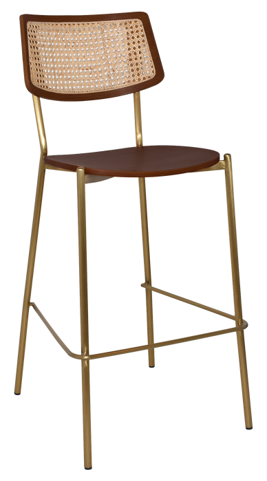 Stool Texas Brass - Rattan Light Walnut