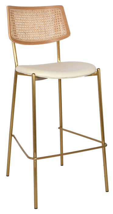 Stool Texas Brass - Rattan Natural - Unupholstered