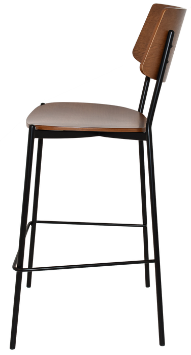 Stool Texas Black - Light Walnut